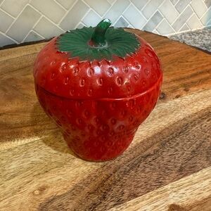 Vintage Hazel Atlas strawberry jam jar